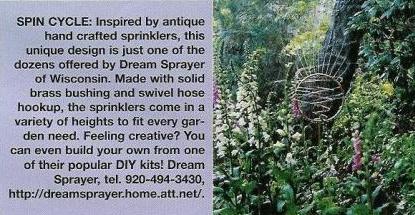 Water Garden Magazine features story on water sprinkler by Dream Sprayer