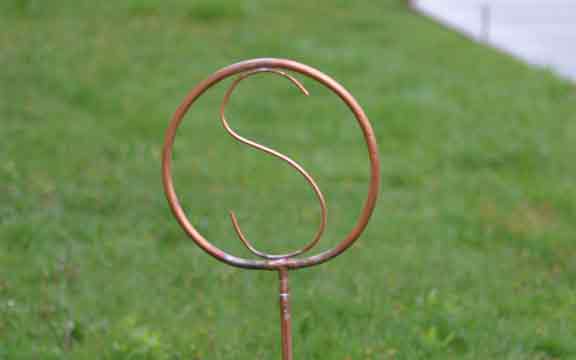 s shaped copper art water sprinkler